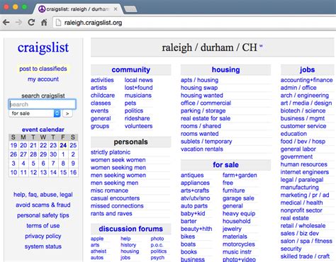 <strong>craigslist</strong> provides local classifieds and forums for jobs, housing, for sale, services, local community, and events. . Craigslist org raleigh